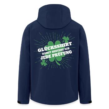 Glücksbringer Prüfung Abi Abitur Studium Schule - Recycelte Männer Softshell-Jacke von Stanley/Stella - Navy - Hinten - AI Model Male 185 light (185cm)