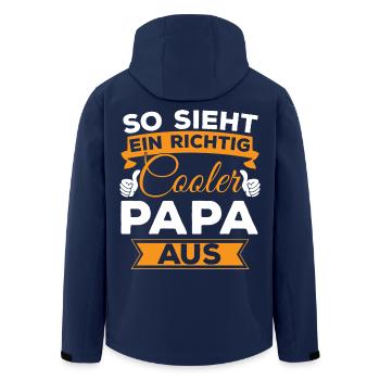 Cooler Papa Shirt - Geschenk für den coolsten Papa - Recycelte Männer Softshell-Jacke von Stanley/Stella - Navy - Hinten - AI Model Male 185 light (185cm)