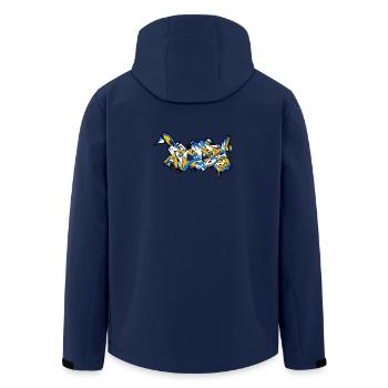 FCCZJ graffiti - Men’s Recycled Softshell Jacket by Stanley/Stella - navy - Back - AI Model Male 185 light (185cm)