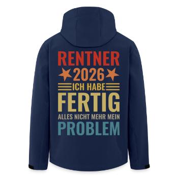 Rentner 2026 Ich habe fertig - Recycelte Männer Softshell-Jacke von Stanley/Stella - Navy - Hinten - AI Model Male 185 light (185cm)