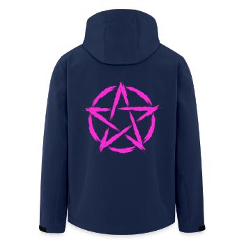 Pentagramm Symbol Lila - Recycelte Männer Softshell-Jacke von Stanley/Stella - Navy - Hinten - AI Model Male 185 light (185cm)
