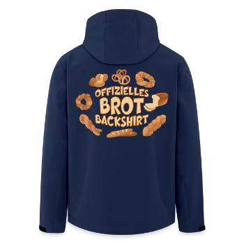 OFFIZIELLES BROT BACKSHIRT BÄCKER - Recycelte Männer Softshell-Jacke von Stanley/Stella - Navy - Hinten - AI Model Male 185 light (185cm)