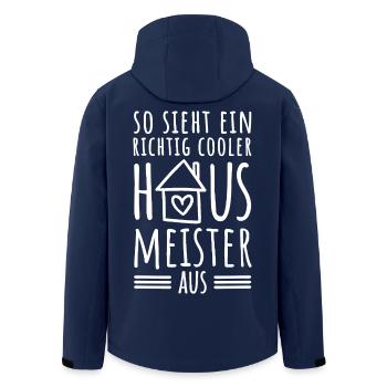 So sieht ein richtig cooler Hausmeister aus - Recycelte Männer Softshell-Jacke von Stanley/Stella - Navy - Hinten - AI Model Male 185 light (185cm)