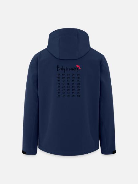 Sjov graviditet gravid gave forældre - Stanley/Stella herre softshelljakke i genanvendt polyester - marineblå