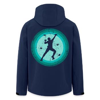 Klettern Bouldern Boulder Kletterer Bergsteiger - Recycelte Männer Softshell-Jacke von Stanley/Stella - Navy - Hinten - AI Model Male 185 light (185cm)