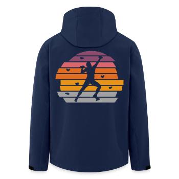 Klettern Boulder Bouldern Bergsteiger - Recycelte Männer Softshell-Jacke von Stanley/Stella - Navy - Hinten - AI Model Male 185 light (185cm)