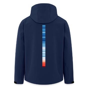 Warming Stripes | Scientists for Future - Recycelte Männer Softshell-Jacke von Stanley/Stella - Navy - Hinten - AI Model Male 185 light (185cm)