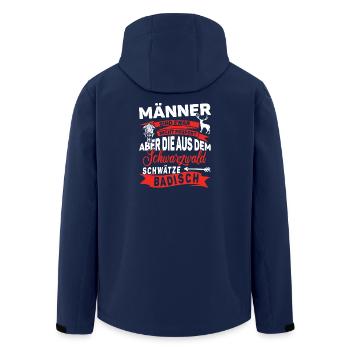 Schwarzwald Männer sind nicht perfekt - Recycelte Männer Softshell-Jacke von Stanley/Stella - Navy - Hinten - AI Model Male 185 light (185cm)