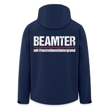 Beamter mit Frustrationshintergrund - Recycelte Männer Softshell-Jacke von Stanley/Stella - Navy - Hinten - AI Model Male 185 light (185cm)
