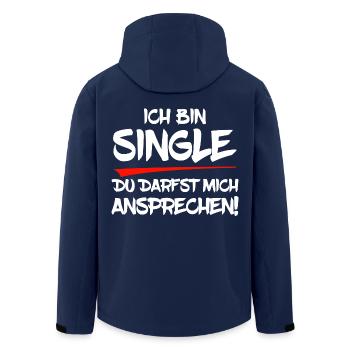 Ich bin Single - Recycelte Männer Softshell-Jacke von Stanley/Stella - Navy - Hinten - AI Model Male 185 light (185cm)