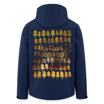 Ich bin dann mal im Wald – Bushcraft & Biwak - Recycelte Männer Softshell-Jacke von Stanley/Stella - Navy - Hinten - AI Model Male 185 light (185cm)