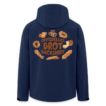 OFFIZIELLES BACKSHIRT BROT BÄCKER - Recycelte Männer Softshell-Jacke von Stanley/Stella - Navy - Hinten - AI Model Male 185 light (185cm)