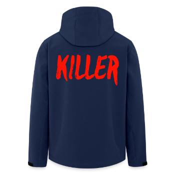 Killer Schriftzug Rotbrush - Recycelte Männer Softshell-Jacke von Stanley/Stella - Navy - Hinten - AI Model Male 185 light (185cm)
