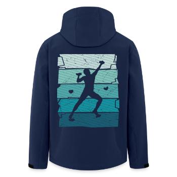 Klettern Bouldern Bergsteiger Freeclimber - Recycelte Männer Softshell-Jacke von Stanley/Stella - Navy - Hinten - AI Model Male 185 light (185cm)
