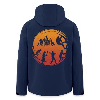 Klettern Kletterhalle Bergsteiger Boulder Bouldern - Recycelte Männer Softshell-Jacke von Stanley/Stella - Navy - Hinten - AI Model Male 185 light (185cm)