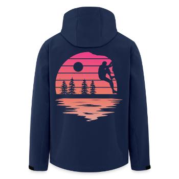 Boulder Klettern Bouldern Bergsteiger - Recycelte Männer Softshell-Jacke von Stanley/Stella - Navy - Hinten - AI Model Male 185 light (185cm)