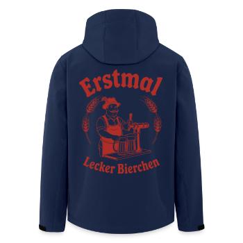 Erstmal lecker Bierchen - Recycelte Männer Softshell-Jacke von Stanley/Stella - Navy - Hinten - AI Model Male 185 light (185cm)