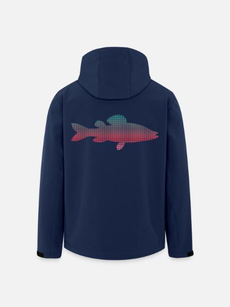Zander Angler Design verpixelt Zander Angeln - Recycelte Männer Softshell-Jacke von Stanley/Stella - Navy