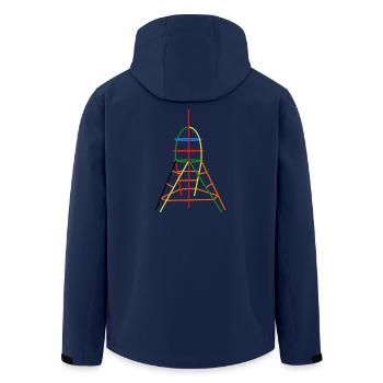 Rakete - Gerüste der Republik - Recycelte Männer Softshell-Jacke von Stanley/Stella - Navy - Hinten - AI Model Male 185 light (185cm)