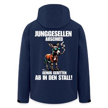 Junggesellenabschied Esel JGA Genug Geritten - Recycelte Männer Softshell-Jacke von Stanley/Stella - Navy - Hinten - AI Model Male 185 light (185cm)