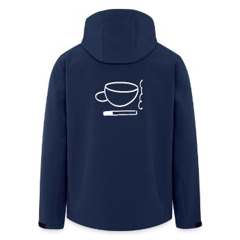 Kaffee und Zigarette - just coffee and cigarette - Recycelte Männer Softshell-Jacke von Stanley/Stella - Navy - Hinten - AI Model Male 185 light (185cm)