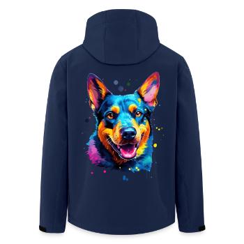 bunter Australian Cattle Dog - bunte Hunde - Recycelte Männer Softshell-Jacke von Stanley/Stella - Navy - Hinten - AI Model Male 185 light (185cm)