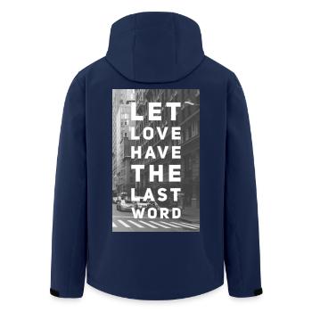 Let love have the last word - Recycelte Männer Softshell-Jacke von Stanley/Stella - Navy - Hinten - AI Model Male 185 light (185cm)