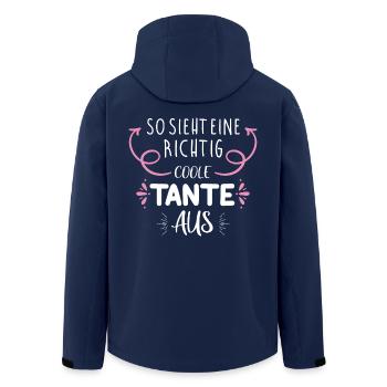 So sieht eine richtig coole Tante aus - Recycelte Männer Softshell-Jacke von Stanley/Stella - Navy - Hinten - AI Model Male 185 light (185cm)