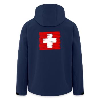 Swiss - Recycelte Männer Softshell-Jacke von Stanley/Stella - Navy - Hinten - AI Model Male 185 light (185cm)