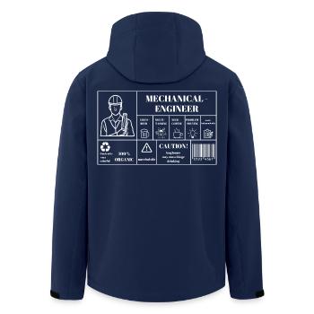 Name: Mechanical Engineer Nutrition Label - Recycelte Männer Softshell-Jacke von Stanley/Stella - Navy - Hinten - AI Model Male 185 light (185cm)