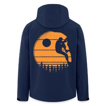Klettern Boulder Bouldern Bergsteiger - Recycelte Männer Softshell-Jacke von Stanley/Stella - Navy - Hinten - AI Model Male 185 light (185cm)
