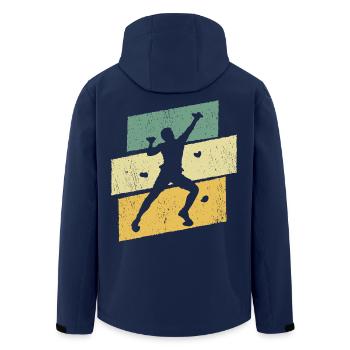 Bouldern Klettern Boulder Kletterer Bergsteiger - Recycelte Männer Softshell-Jacke von Stanley/Stella - Navy - Hinten - AI Model Male 185 light (185cm)