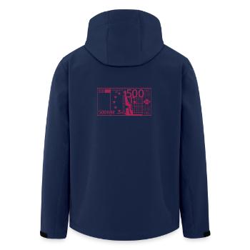 500 EUR Geld Schein für Glitterdruck optimiert - Recycelte Männer Softshell-Jacke von Stanley/Stella - Navy - Hinten - AI Model Male 185 light (185cm)