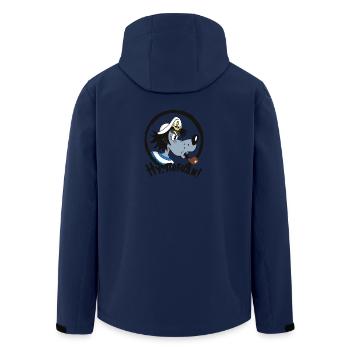 Nu Pogodi Hase und Wolf _ Wolf mit Pfeife  - Recycelte Männer Softshell-Jacke von Stanley/Stella - Navy - Hinten - AI Model Male 185 light (185cm)