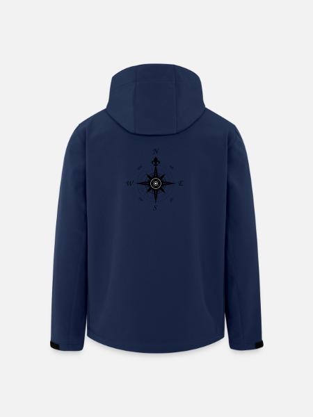 Wind Rose - compass - retro - Men’s Recycled Softshell Jacket by Stanley/Stella - navy