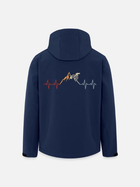 Fahrrad Radsport Herzschlag Berg Vintage Wandern - Recycelte Männer Softshell-Jacke von Stanley/Stella - Navy