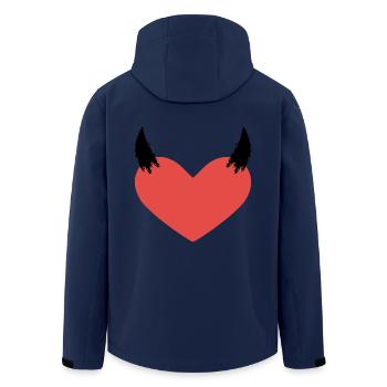 Herz Teufel Hörner Böse Symbol Geschenk - Recycelte Männer Softshell-Jacke von Stanley/Stella - Navy - Hinten - AI Model Male 185 light (185cm)