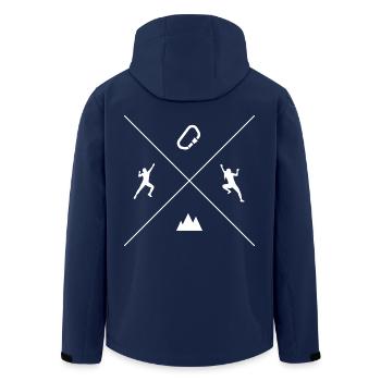 Klettern Symbole Kletterer Bouldern Climbing - Recycelte Männer Softshell-Jacke von Stanley/Stella - Navy - Hinten - AI Model Male 185 light (185cm)