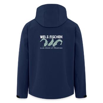 Wels angeln Waller fischen Team Waller - Recycelte Männer Softshell-Jacke von Stanley/Stella - Navy - Hinten - AI Model Male 185 light (185cm)