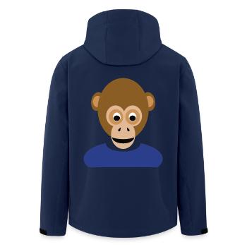 N7T Monkey #1 / NFT Style Affe / Neu - Recycelte Männer Softshell-Jacke von Stanley/Stella - Navy - Hinten - AI Model Male 185 light (185cm)