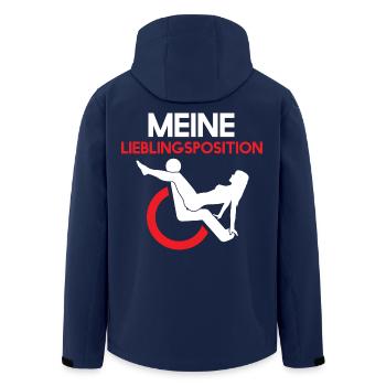 Rollstuhl Sex Position - Rollstuhlfahrer Geschlech - Recycelte Männer Softshell-Jacke von Stanley/Stella - Navy - Hinten - AI Model Male 185 light (185cm)