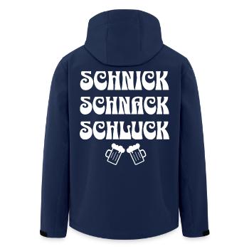 Schnick Schnack Schluck Bier Trinkspiel - Recycelte Männer Softshell-Jacke von Stanley/Stella - Navy - Hinten - AI Model Male 185 light (185cm)