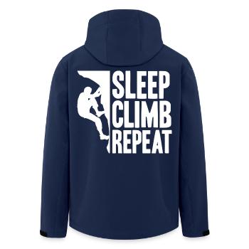 Bouldern Boulder Bergsteiger Klettern - Recycelte Männer Softshell-Jacke von Stanley/Stella - Navy - Hinten - AI Model Male 185 light (185cm)