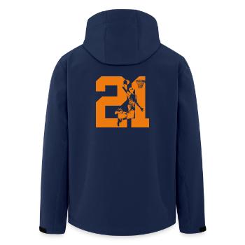 NUMMER 21 BASKETBALL 21. GEBURTSTAG - Recycelte Männer Softshell-Jacke von Stanley/Stella - Navy - Hinten - AI Model Male 185 light (185cm)
