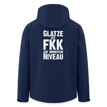 eine Glatze ist FKK auf höchstem Niveau - Recycelte Männer Softshell-Jacke von Stanley/Stella - Navy - Hinten - AI Model Male 185 light (185cm)