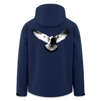 Falcon black and white - Men’s Recycled Softshell Jacket by Stanley/Stella - navy - Back - AI Model Male 185 light (185cm)