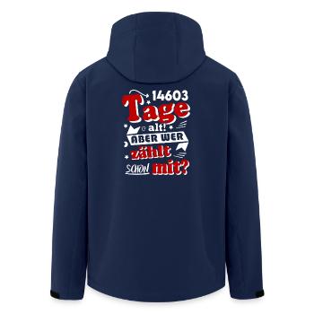 Geburtstag 40 Jahre Tage alt Happy Birthday - Recycelte Männer Softshell-Jacke von Stanley/Stella - Navy - Hinten - AI Model Male 185 light (185cm)
