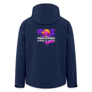 synthwave dinosaur - Recycelte Männer Softshell-Jacke von Stanley/Stella - Navy - Hinten - AI Model Male 185 light (185cm)