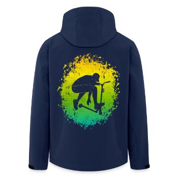 Scooter Stunt Roller Stuntroller Tretroller - Recycelte Männer Softshell-Jacke von Stanley/Stella - Navy - Hinten - AI Model Male 185 light (185cm)