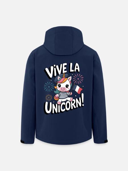 Vive La Licorne ! - Veste softshell homme en polyester recyclé Stanley/Stella - marine